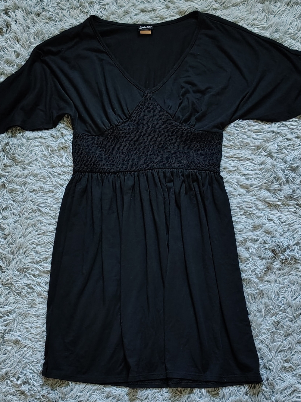 Frederick's Of Hollywood Vintage Soft Knit Black Knee Length Dress Size Small